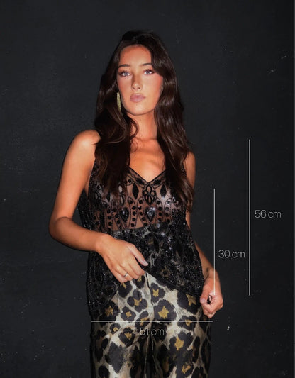 Cristina Embellished Top - Black